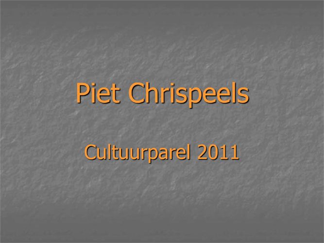 Kaft van Cultuurparel 2011: Piet Chrispeels